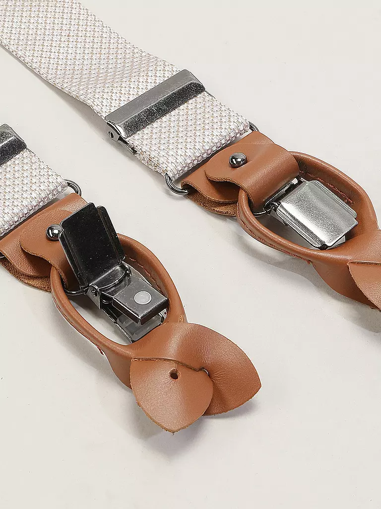 SEIDENFALTER | Ensemble de bretelles avec nœud papillon et clips à boutons | beige