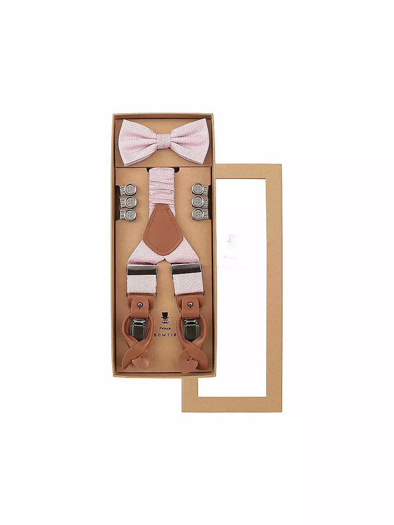 SEIDENFALTER | Ensemble de bretelles avec nœud papillon et clips à boutons | rosa