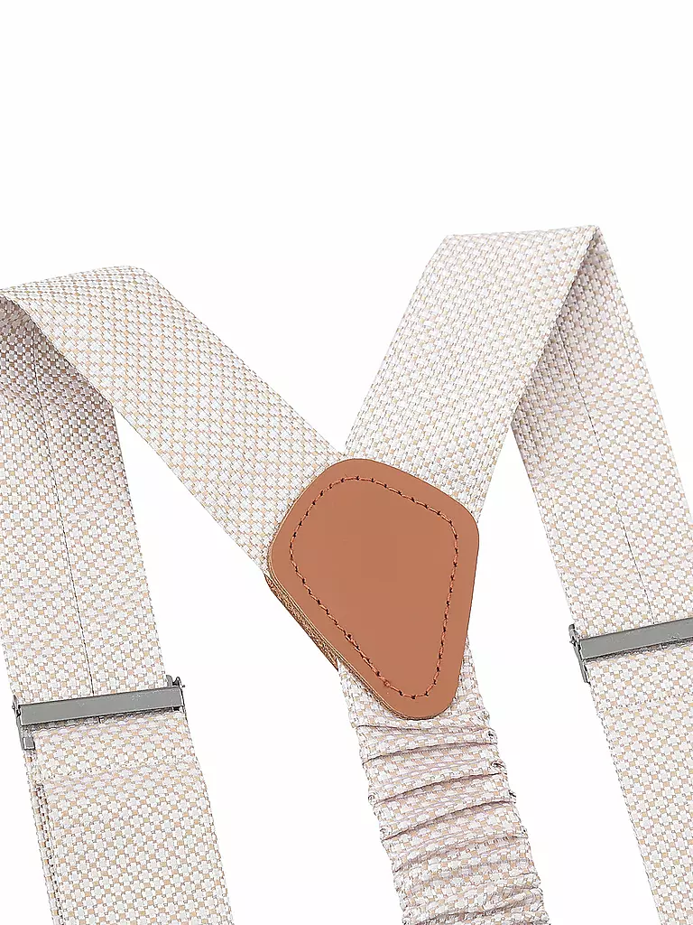 SEIDENFALTER | Ensemble de bretelles avec nœud papillon et clips à boutons | beige