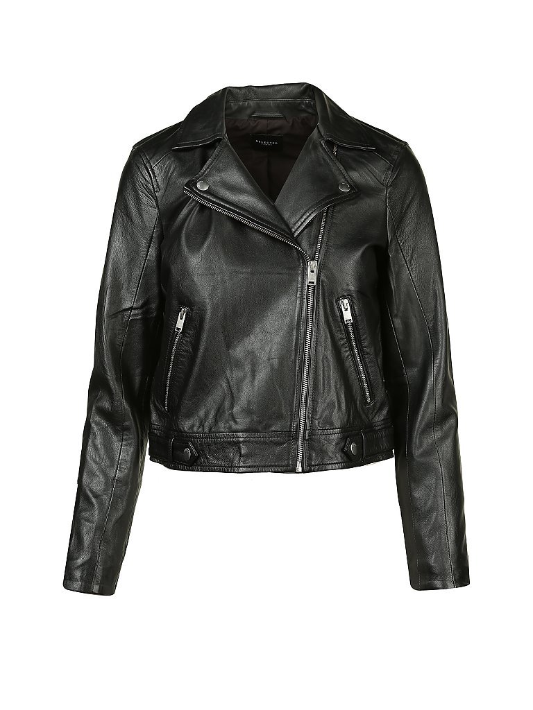 Veste en cuir noir 42