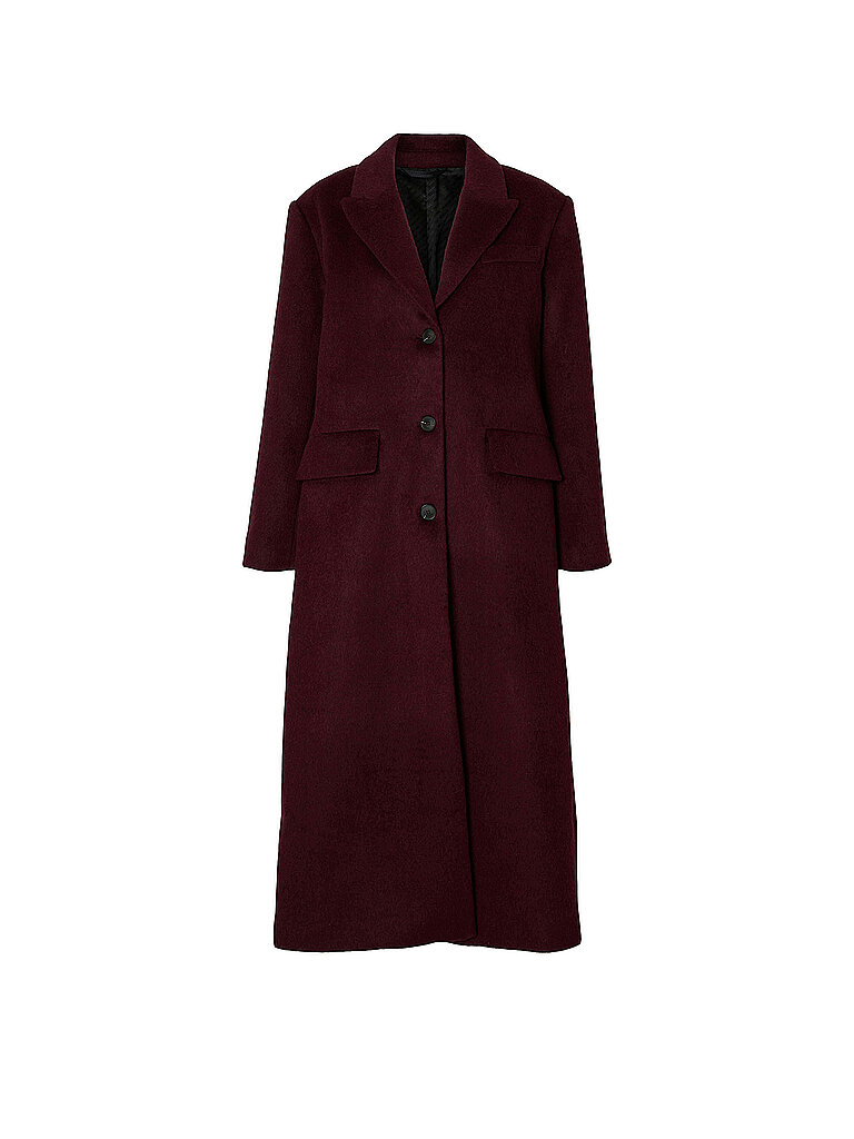 Manteau en laine rouge foncé 38