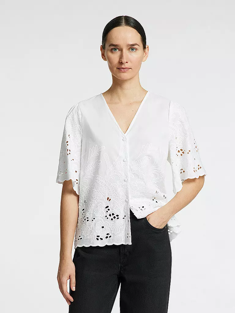 SELECTED FEMME | Bluse SLFDAHLIA BRODERI | Blanc