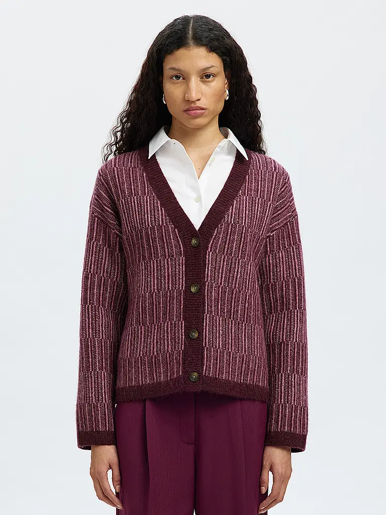 SELECTED FEMME | Cardigan SLFALVA | Rouge foncé