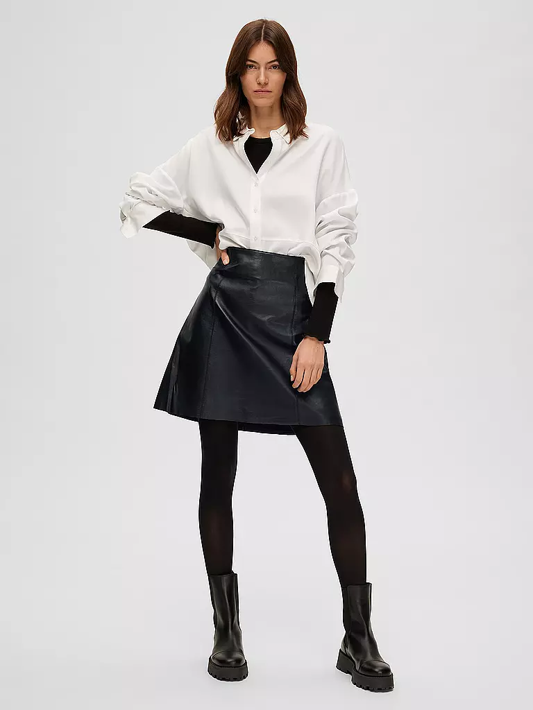 SELECTED FEMME | Jupe en cuir | Noir