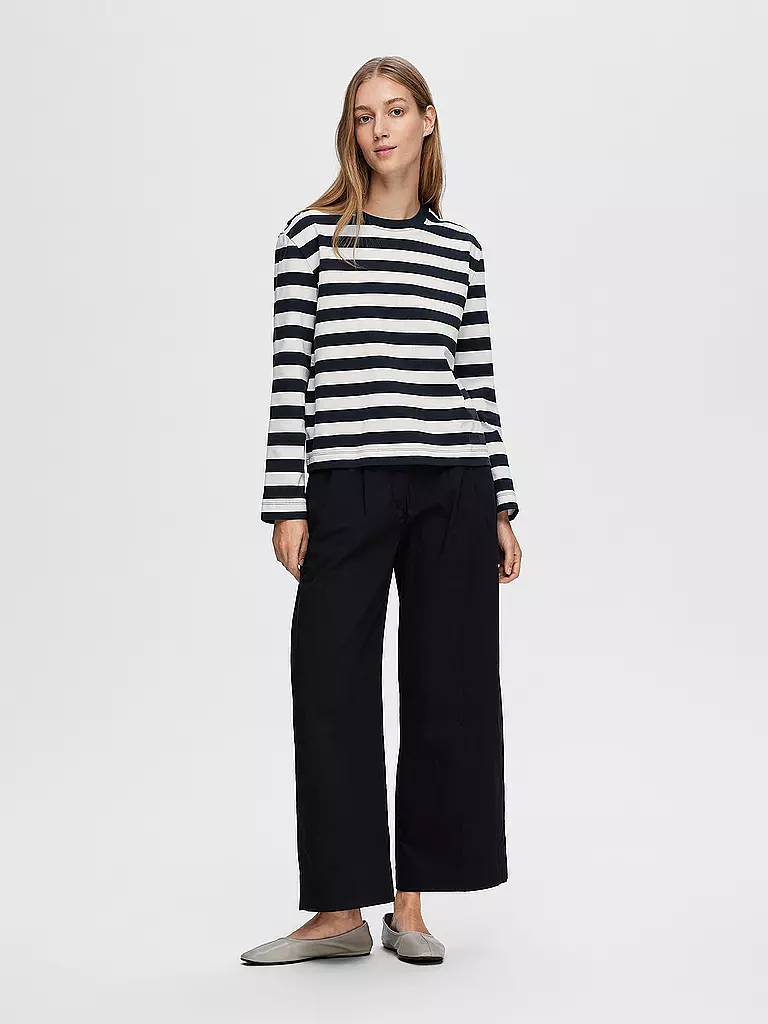 SELECTED FEMME | Langarmshirt SLFESSENTIAL | Bleu foncé
