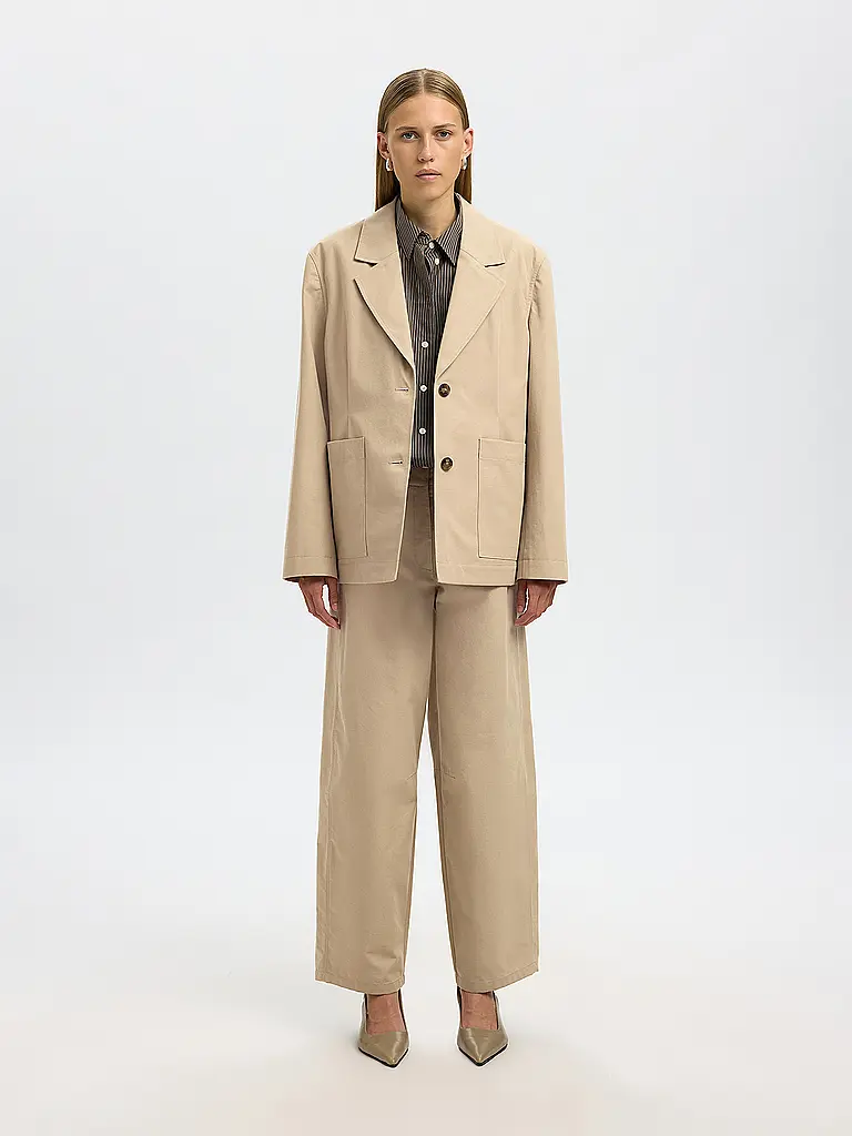 SELECTED FEMME | Pantalon de tailleur SLFBARREL MARLA | Crème