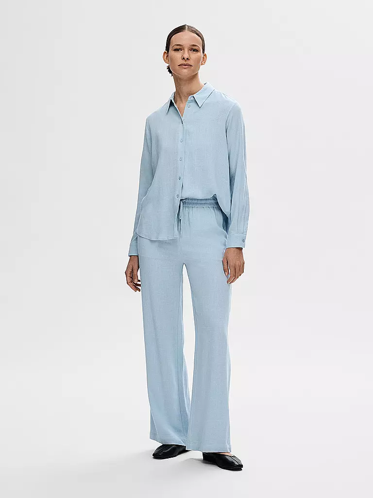 SELECTED FEMME | Pantalon en lin coupe jogging SLFVIVA-GULIA | hellblau