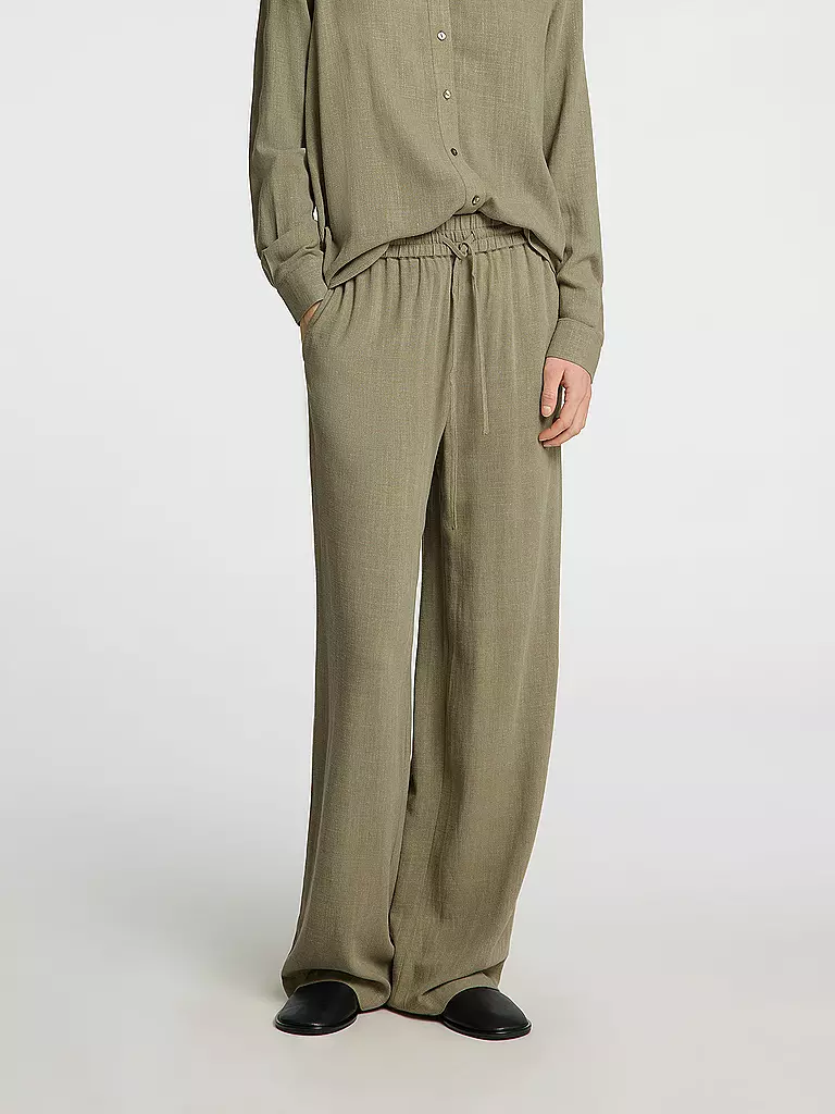 SELECTED FEMME | Pantalon Marlene Jambe Large SLFVIVA-GULIA | olive
