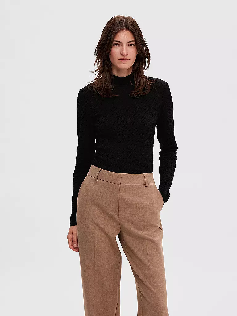 SELECTED FEMME | Stehkragenshirt SLFGINNY | Noir
