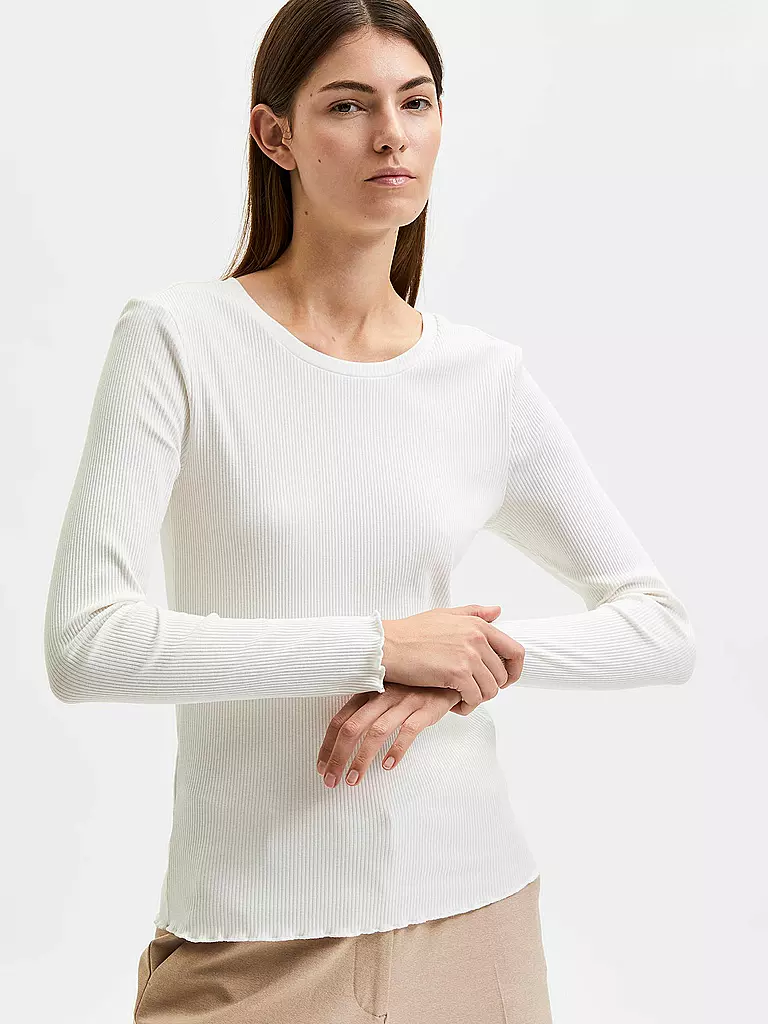 SELECTED FEMME | T-shirt à manches longues SLFANNA | weiss