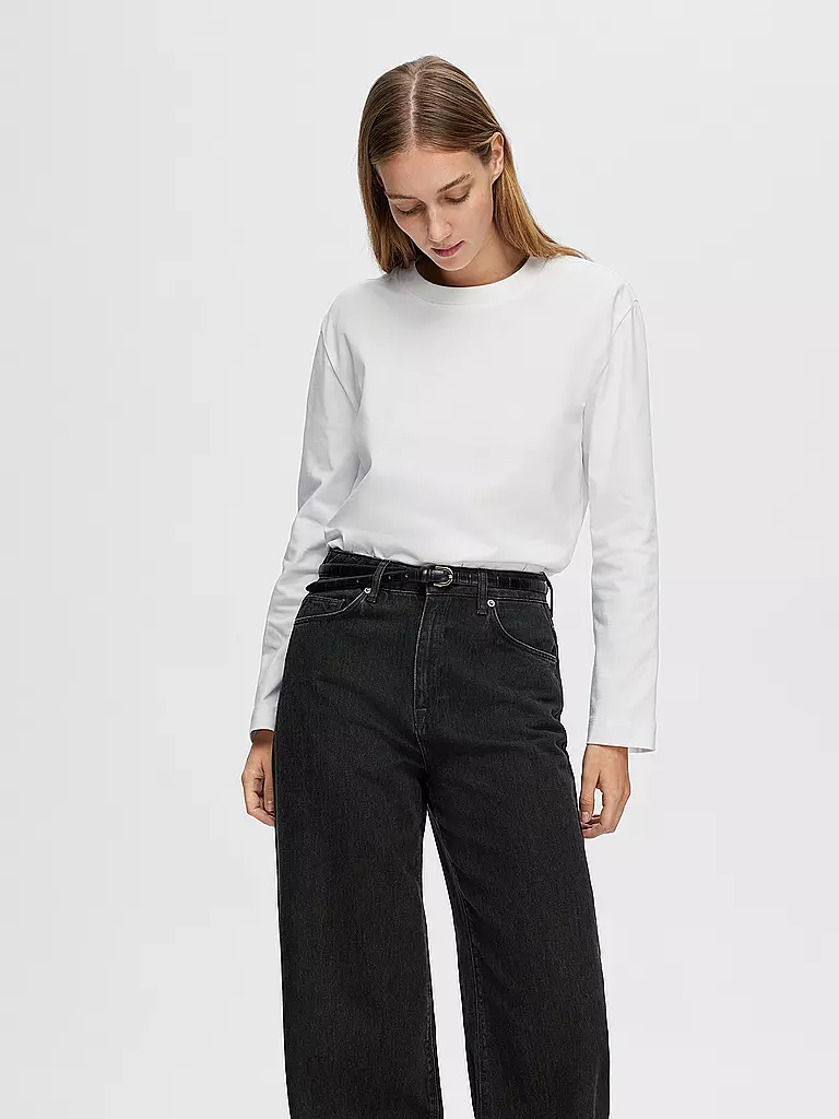 SELECTED FEMME | T-shirt à manches longues SLFESSENTIAL | weiss