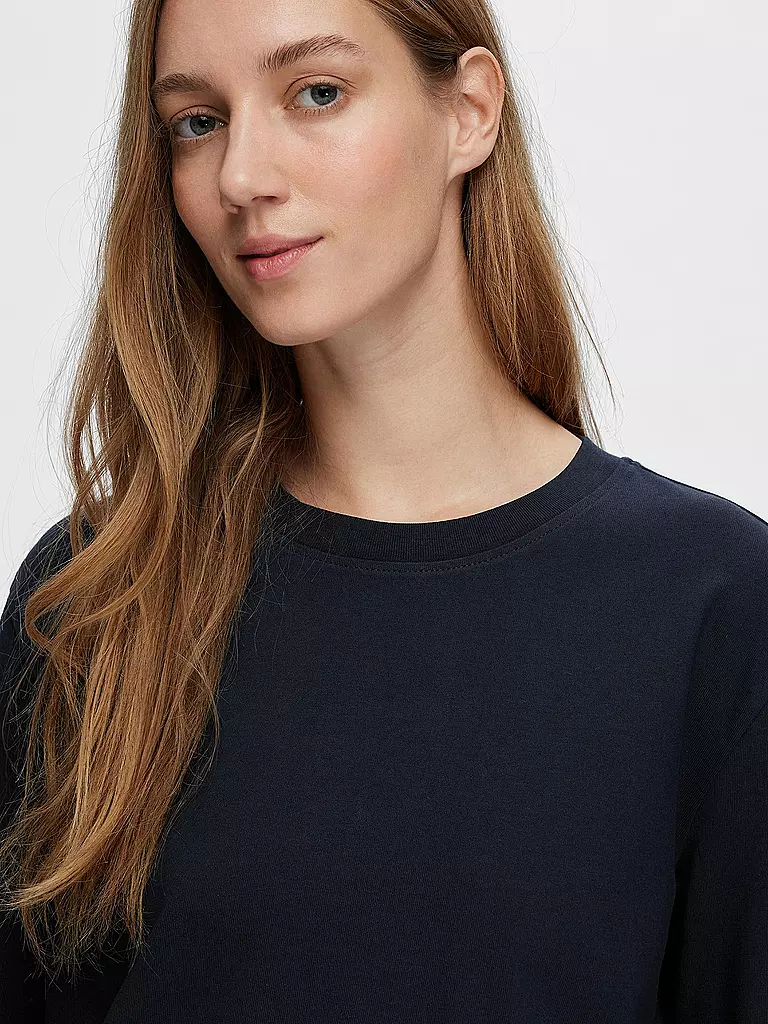 SELECTED FEMME | T-shirt à manches longues SLFESSENTIAL | Bleu foncé