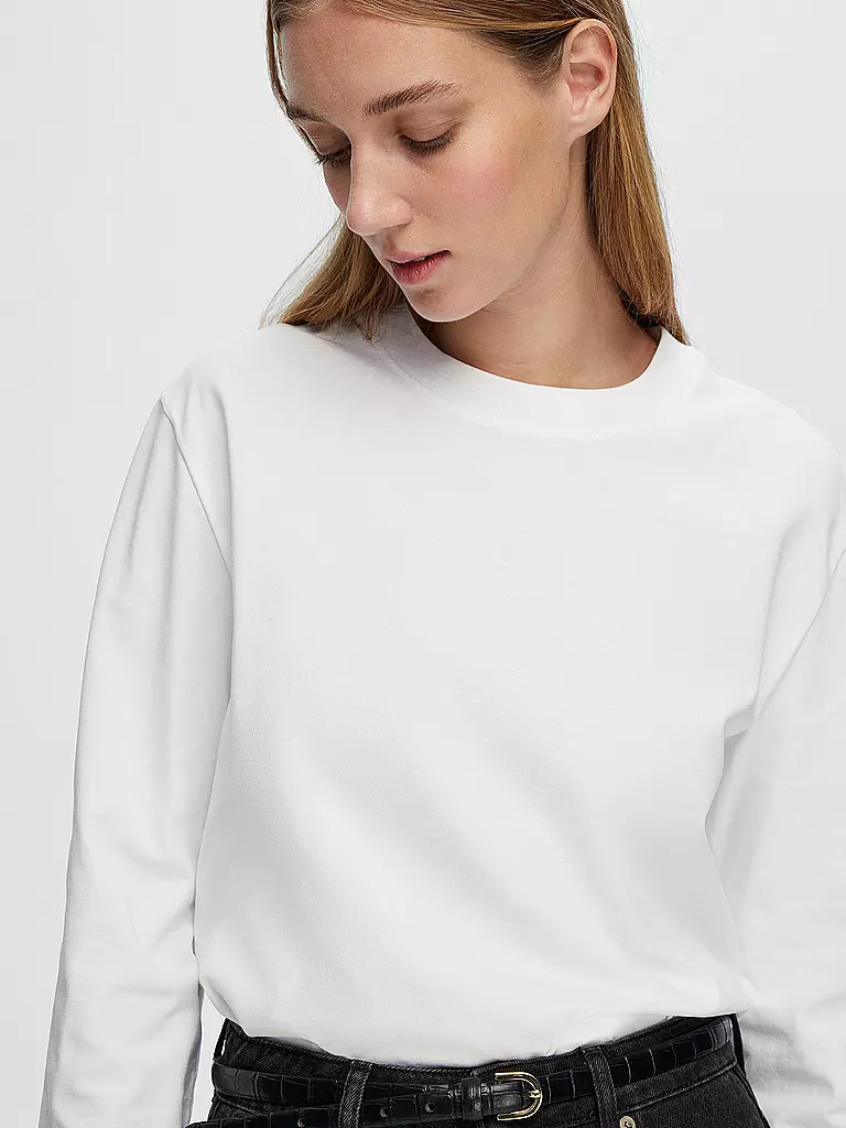 SELECTED FEMME | T-shirt à manches longues SLFESSENTIAL | weiss