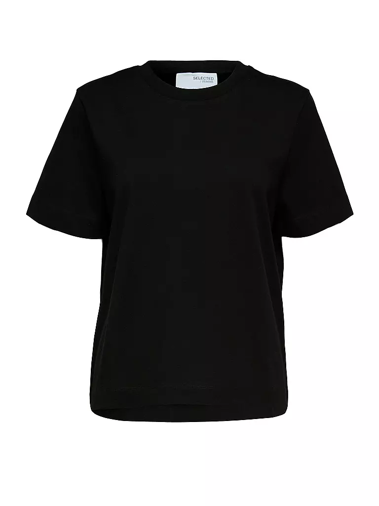 SELECTED FEMME | T-shirt coupe carrée SLFESSENTIAL | schwarz