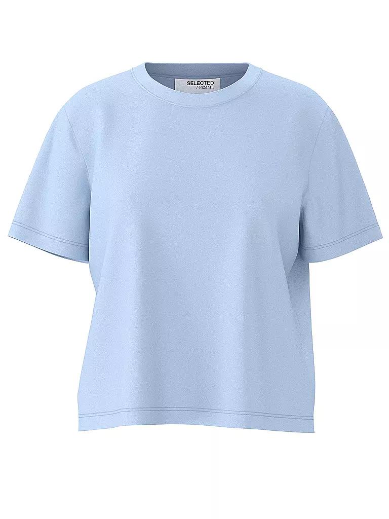 SELECTED FEMME | T-shirt coupe carrée SLFESSENTIAL | hellblau