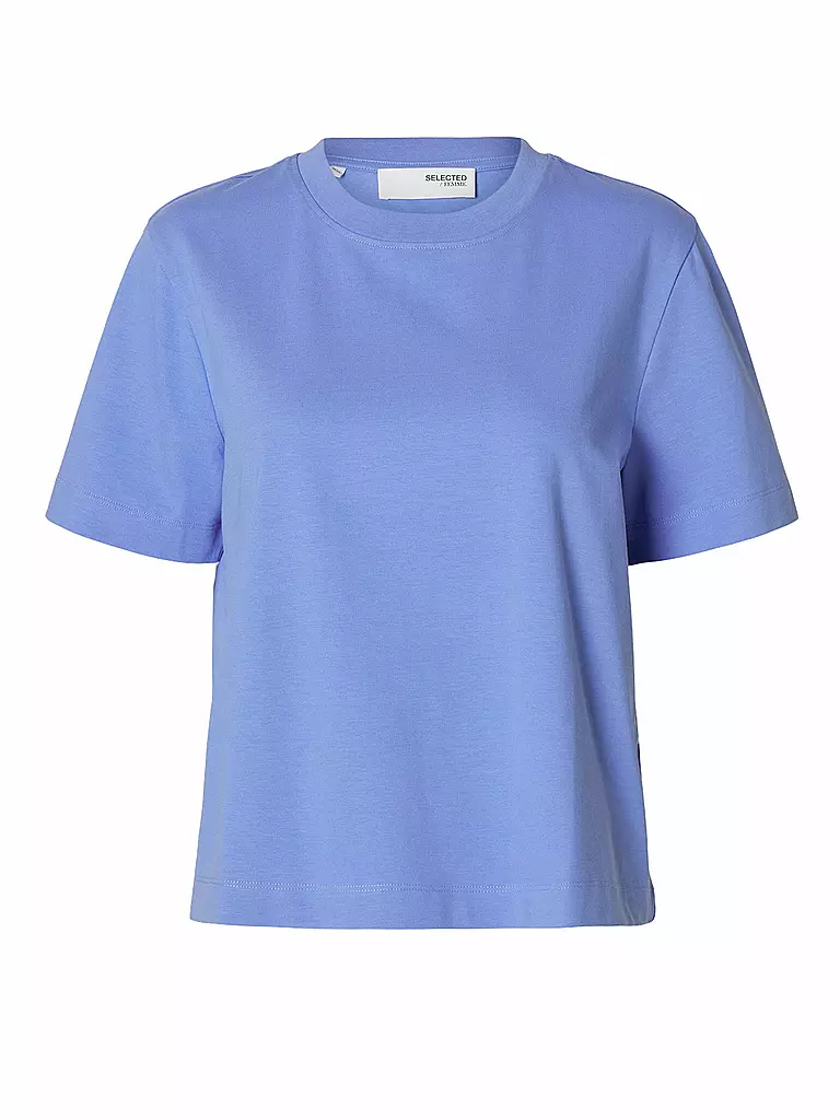 SELECTED FEMME | T-shirt coupe carrée SLFESSENTIAL | blau