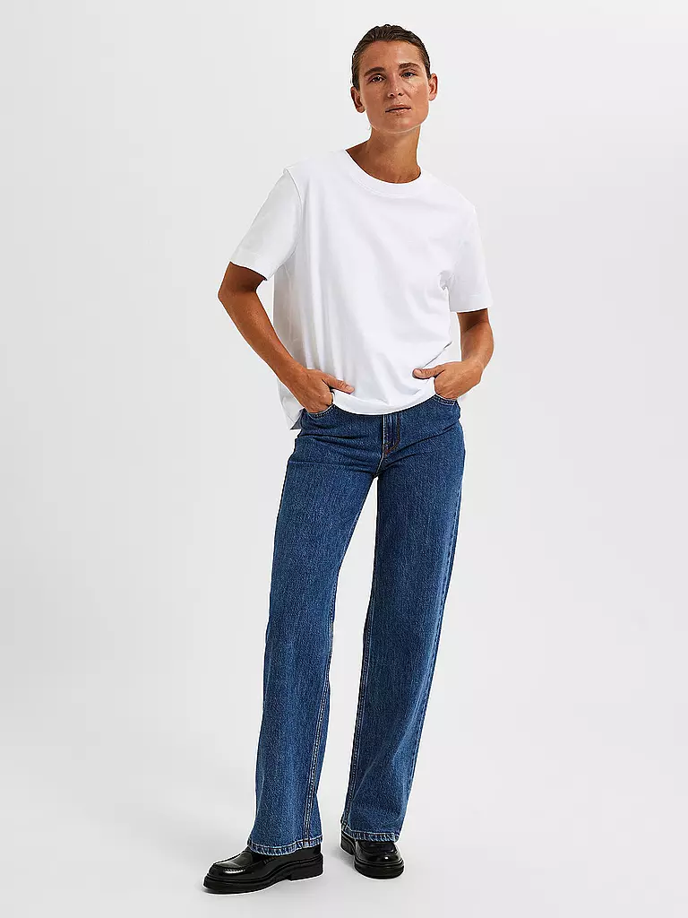 SELECTED FEMME | T-shirt coupe carrée SLFESSENTIAL | Blanc