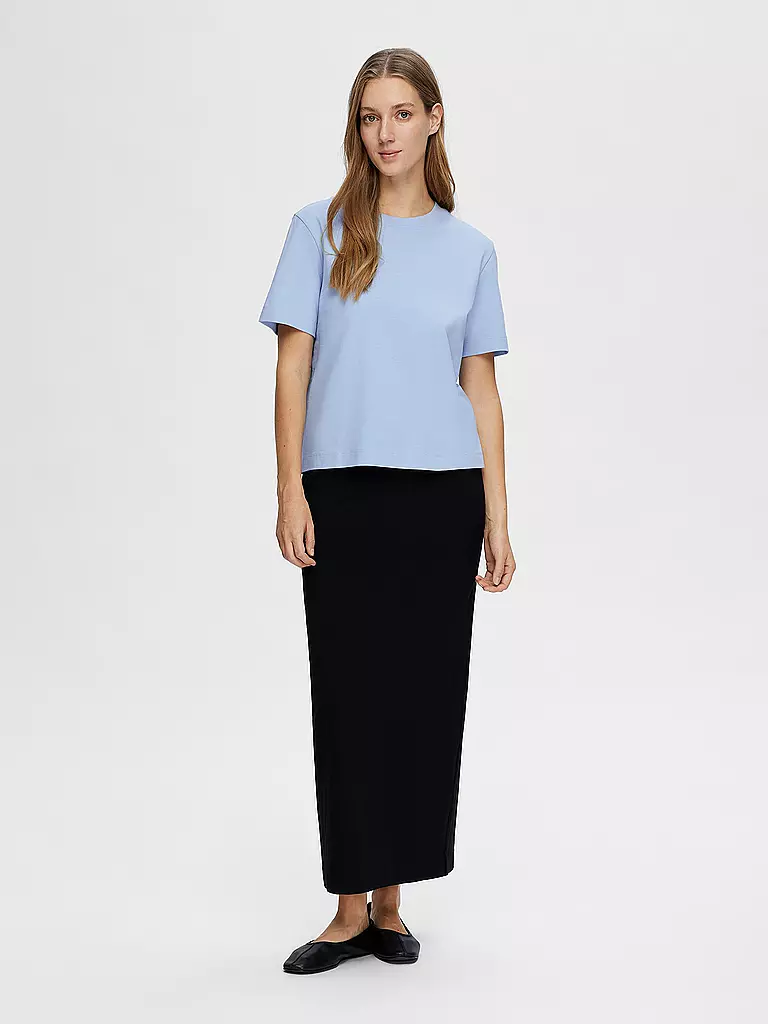 SELECTED FEMME | T-shirt coupe carrée SLFESSENTIAL | hellblau
