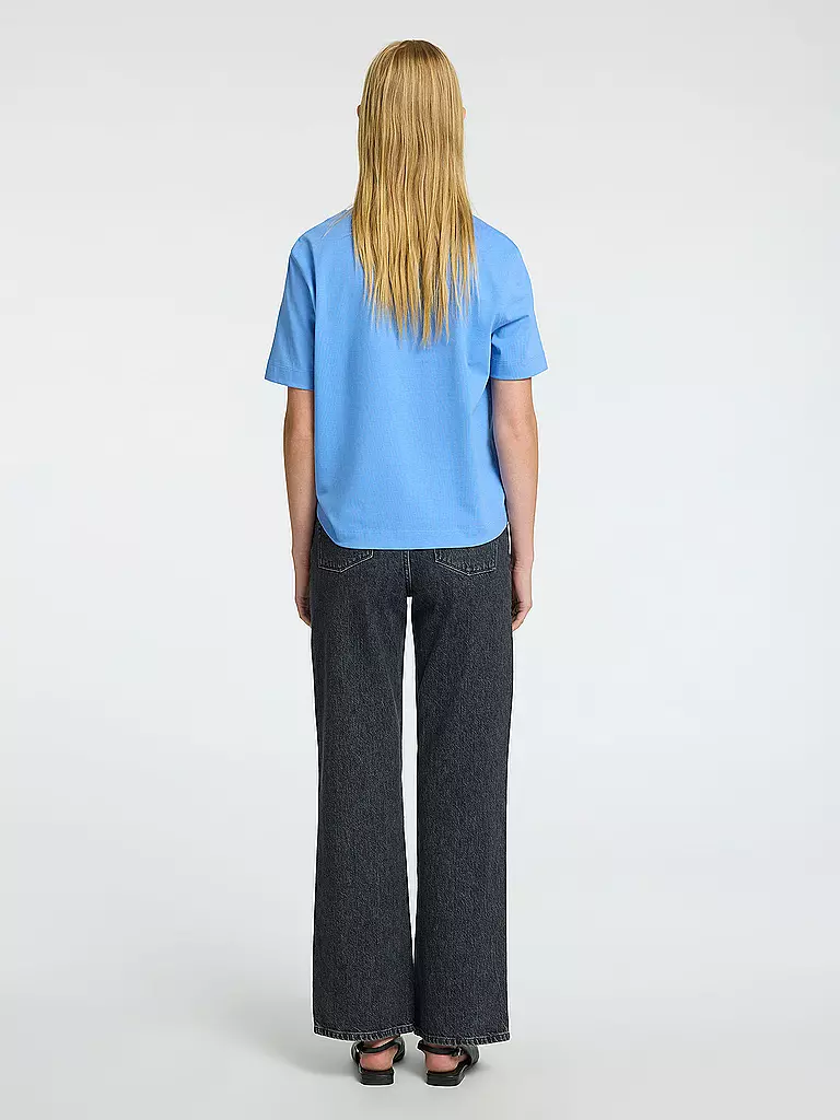 SELECTED FEMME | T-shirt coupe carrée SLFESSENTIAL | blau