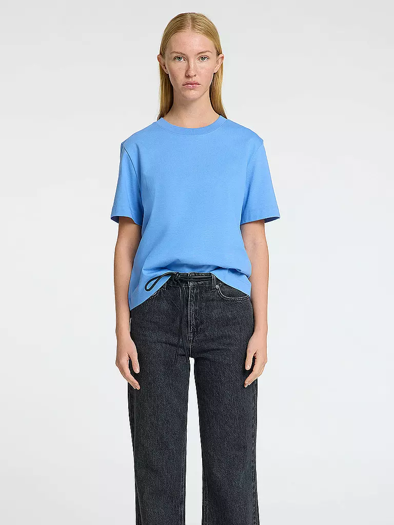 SELECTED FEMME | T-shirt coupe carrée SLFESSENTIAL | blau