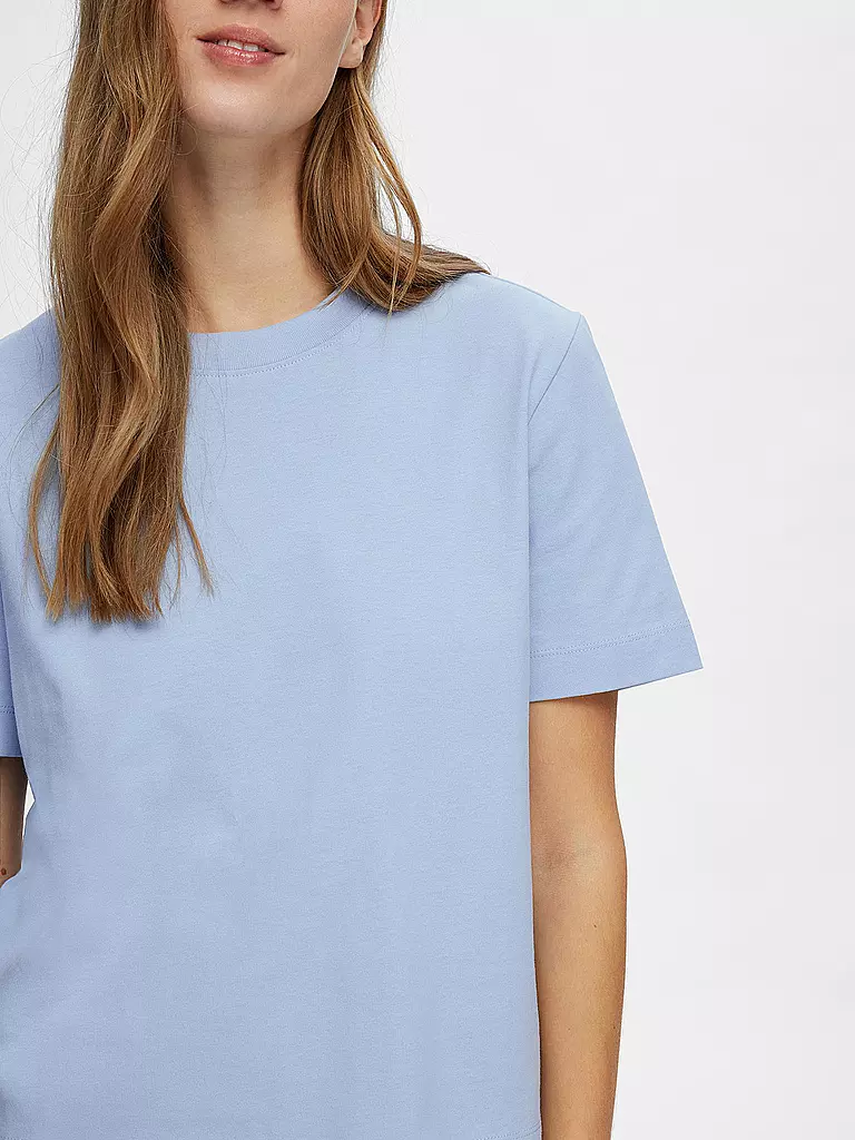 SELECTED FEMME | T-shirt coupe carrée SLFESSENTIAL | hellblau