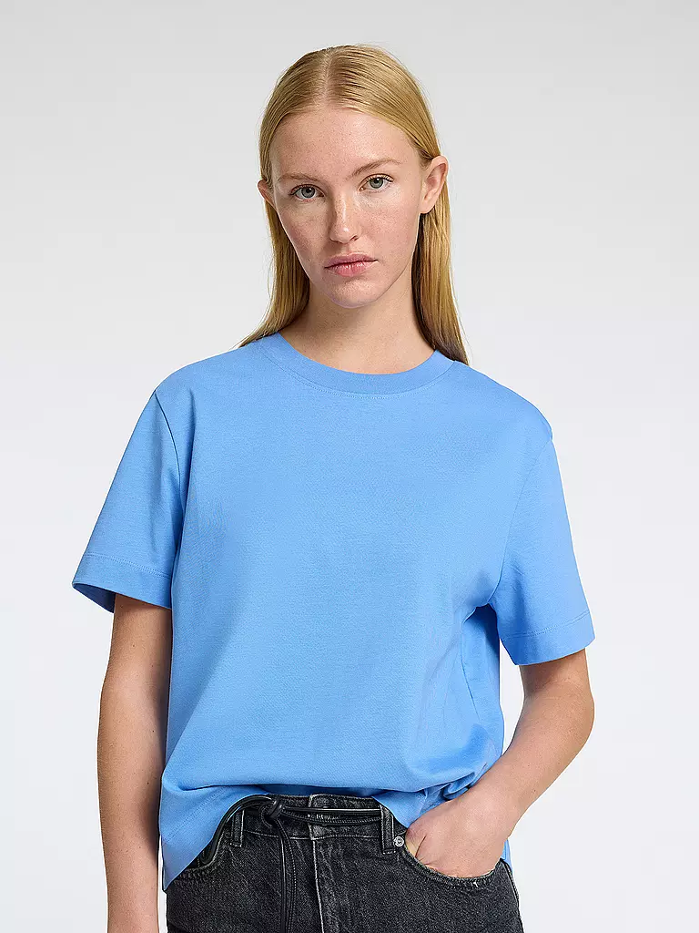 SELECTED FEMME | T-shirt coupe carrée SLFESSENTIAL | blau