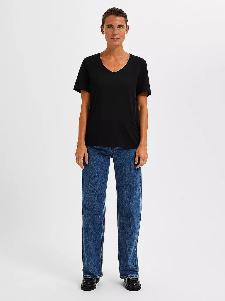 SELECTED FEMME | T-shirt SLFESSENTIAL | schwarz