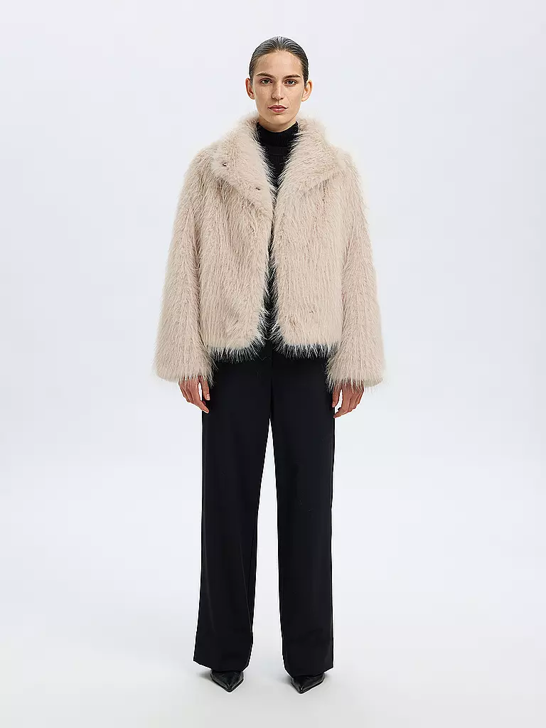 SELECTED FEMME | Veste aspect fourrure | creme