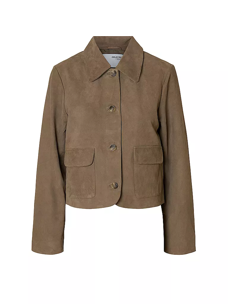 SELECTED FEMME | Veste en cuir SLFKAYA SUEDE | Marron