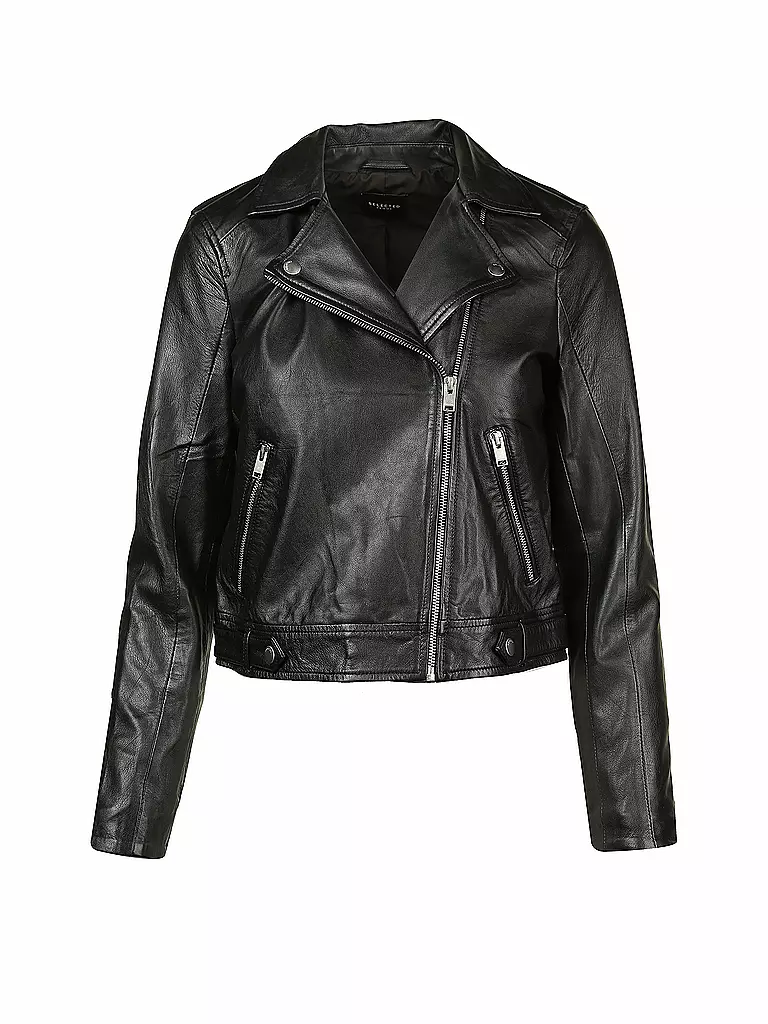 SELECTED FEMME | Veste en cuir | schwarz