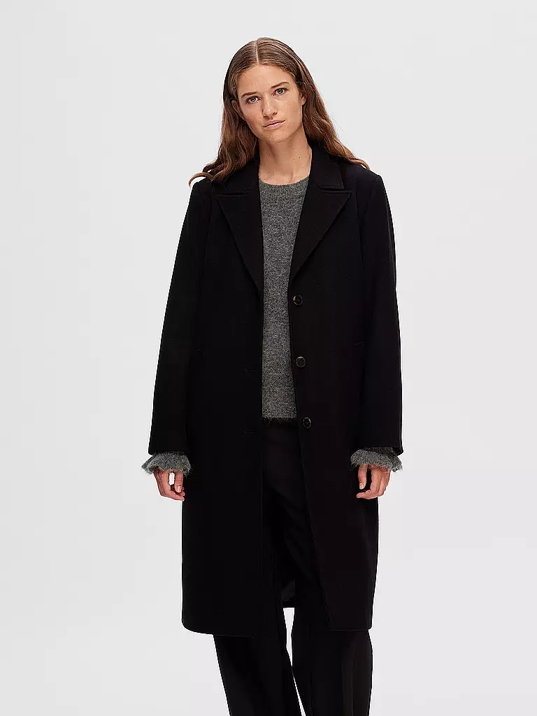 SELECTED FEMME | Wollmantel SLFALMA  | Noir