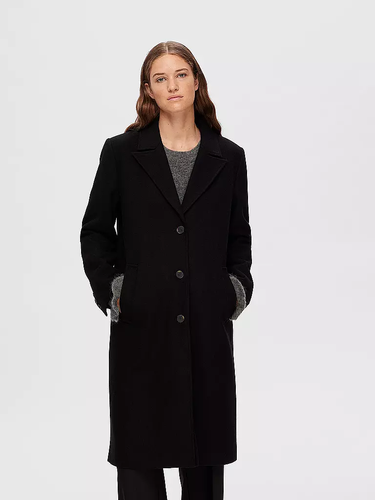 SELECTED FEMME | Wollmantel SLFALMA  | Noir