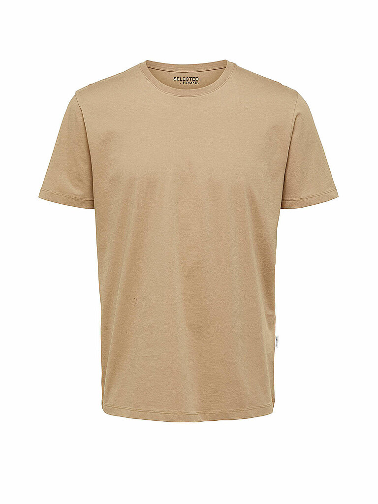Selected T-shirt SLHASPEN beige L
