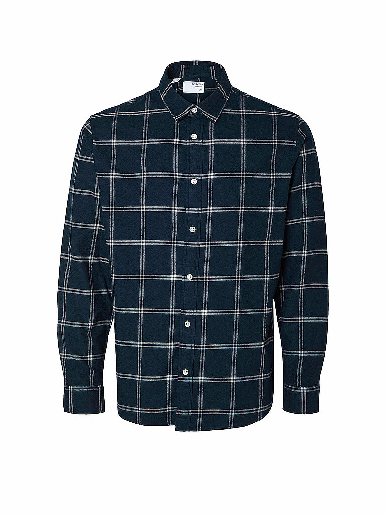 Selected Owen Flannel Shirt Dark Sapphire M 3