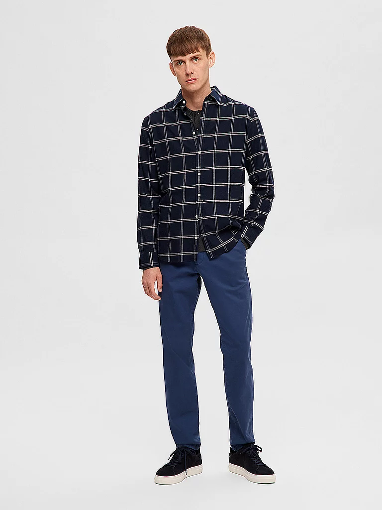 Selected Owen Flannel Shirt Dark Sapphire M 4