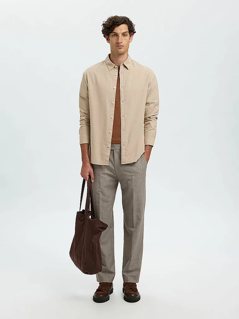 Selected Homme Owen Flannel Shirt Cream M 4