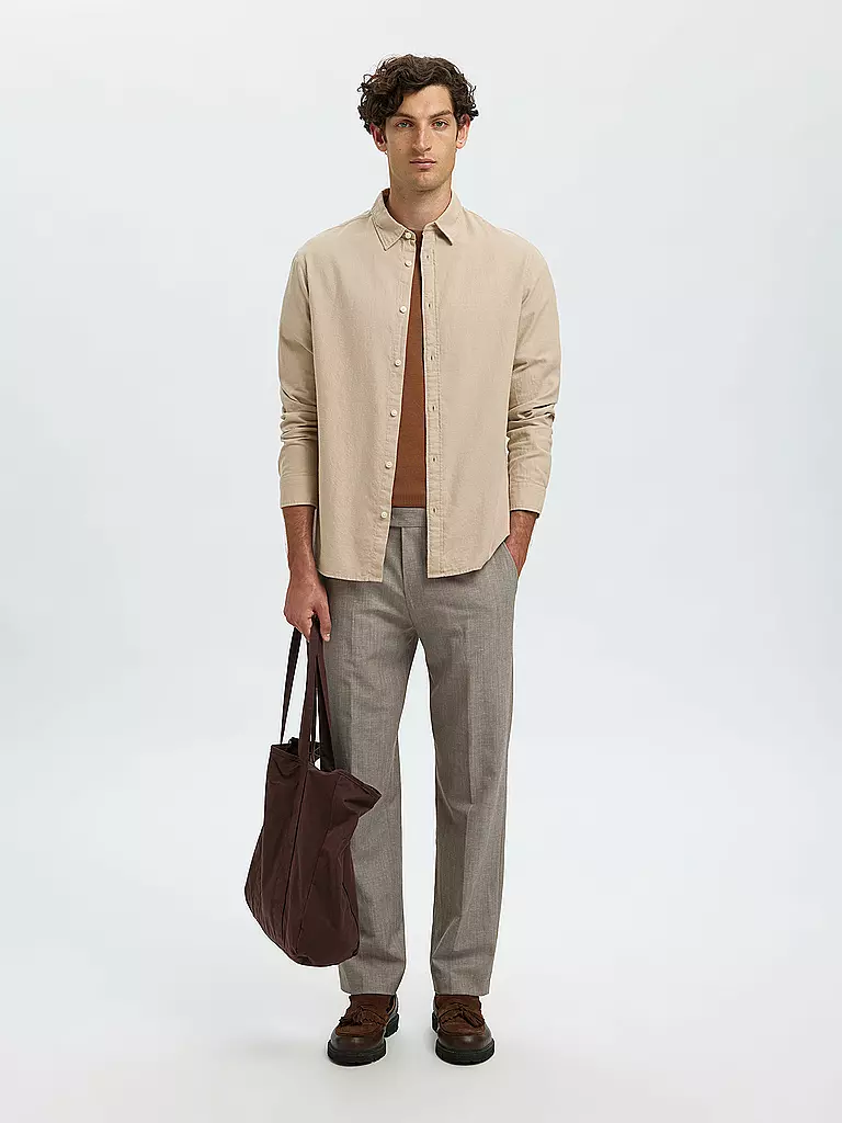 SELECTED | Chemise en flanelle coupe slim SLHSLIMOWEN | creme
