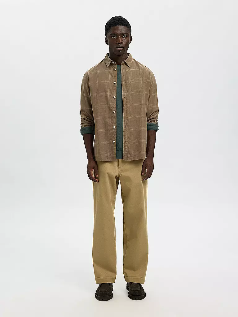SELECTED | Chemise en flanelle slim fit SLHSLIMOWEN | beige