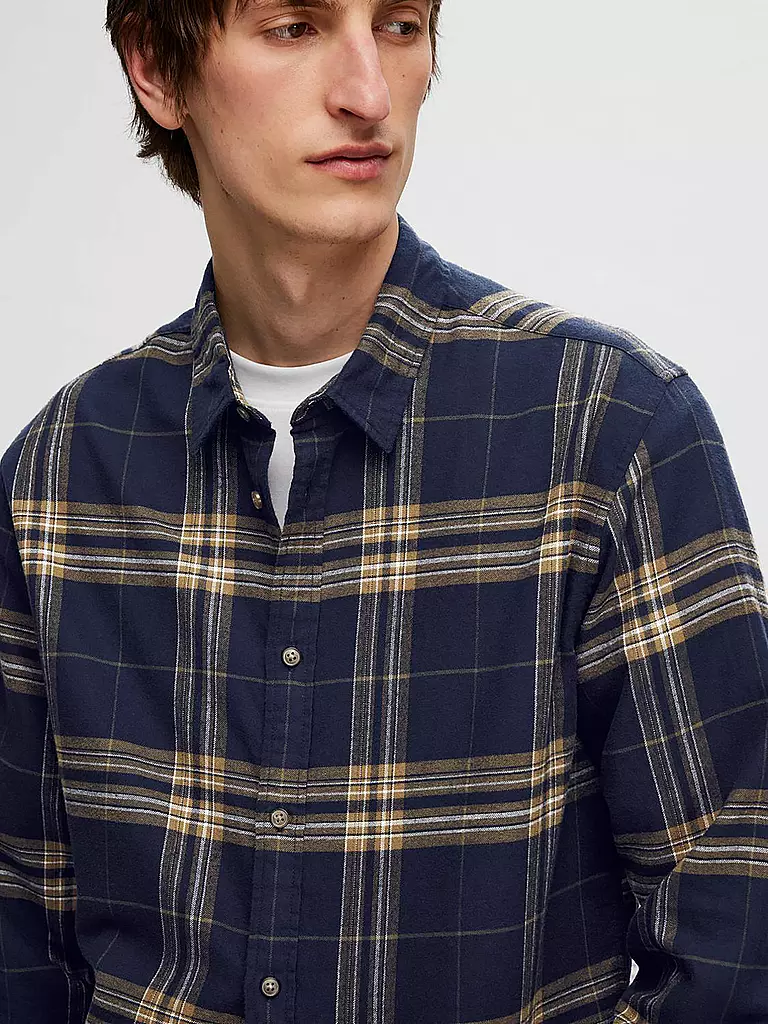 SELECTED | Chemise en flanelle slim fit SLHSLIMOWEN | dunkelblau