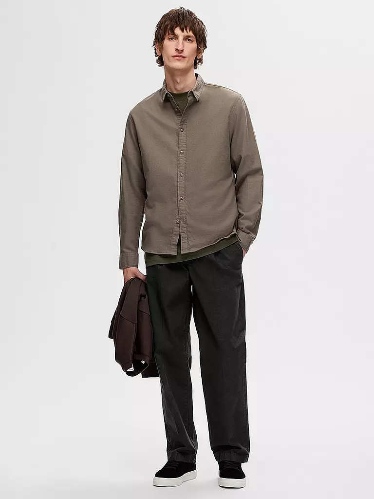 SELECTED | Flanellhemd Slim Fit SLHSLIMOWEN | Marron clair