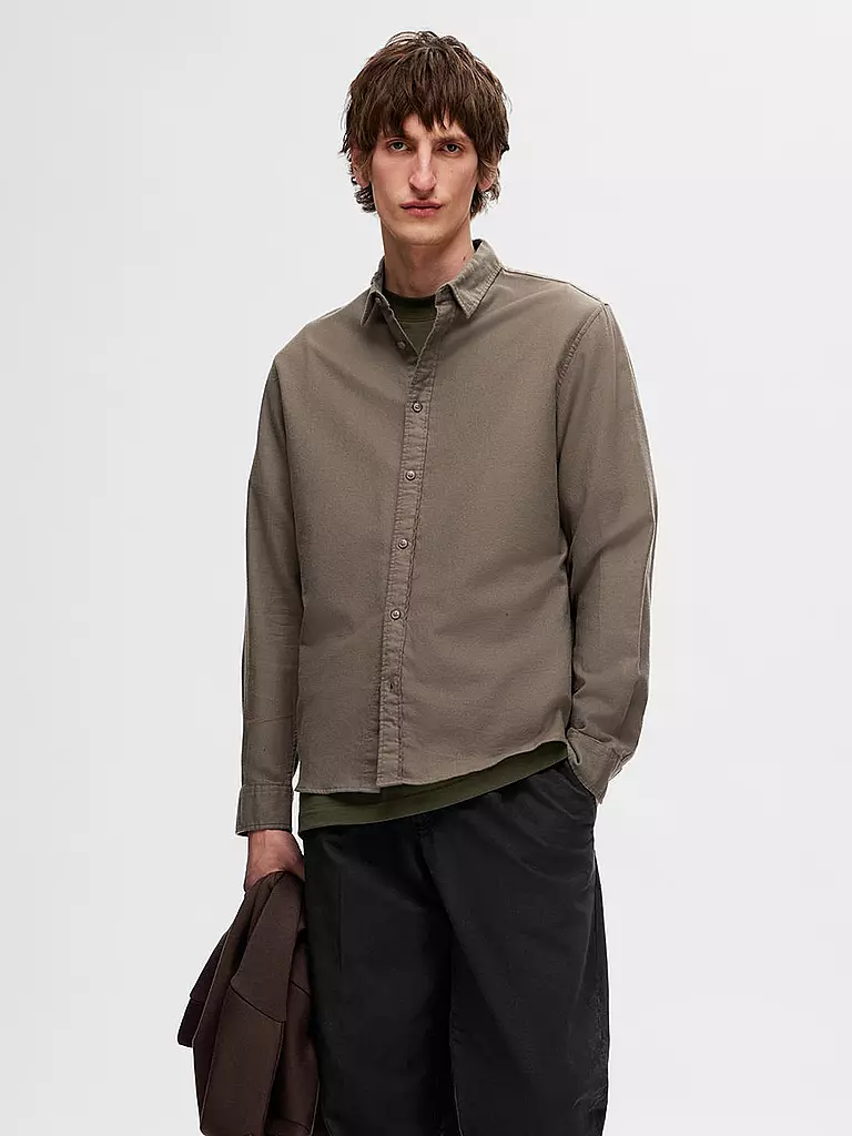 SELECTED | Flanellhemd Slim Fit SLHSLIMOWEN | Marron clair