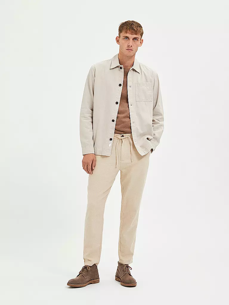 SELECTED | Pantalon en lin SLHSLIMTAPE | beige