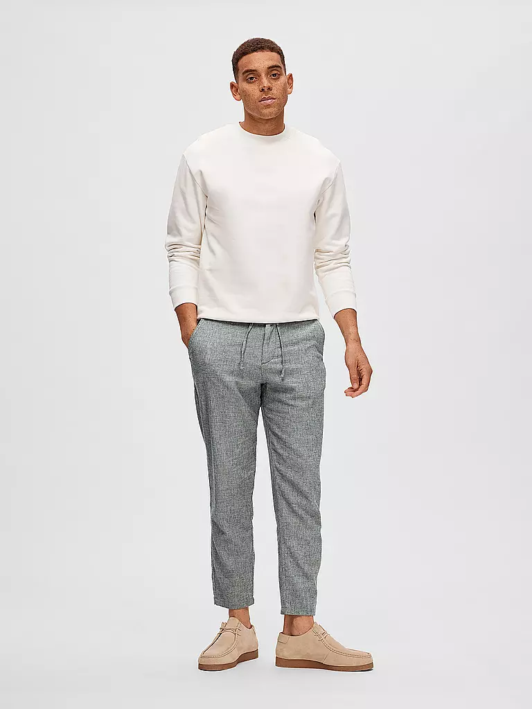 SELECTED | Pantalon en lin SLHSLIMTAPE | grau