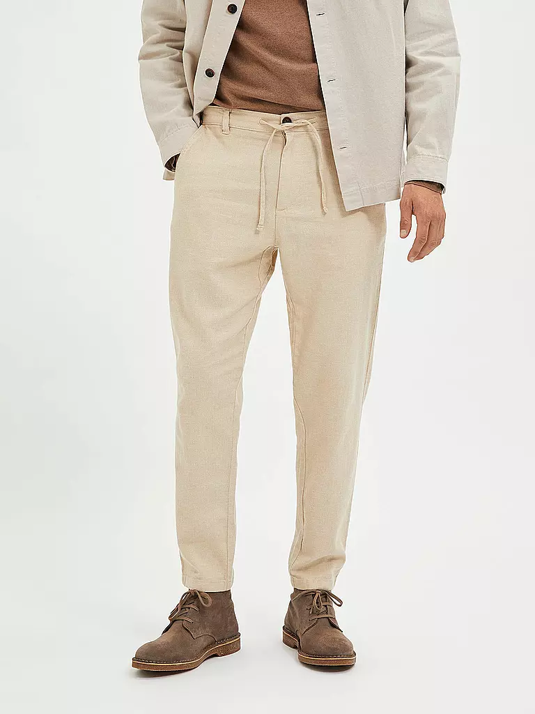 SELECTED | Pantalon en lin SLHSLIMTAPE | beige