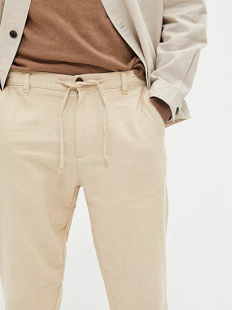 SELECTED | Pantalon en lin SLHSLIMTAPE | beige
