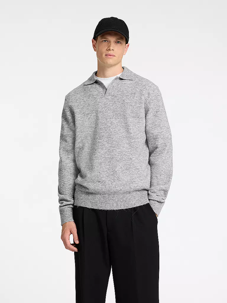 SELECTED | Polo-Pullover SLHRAI | hellgrau