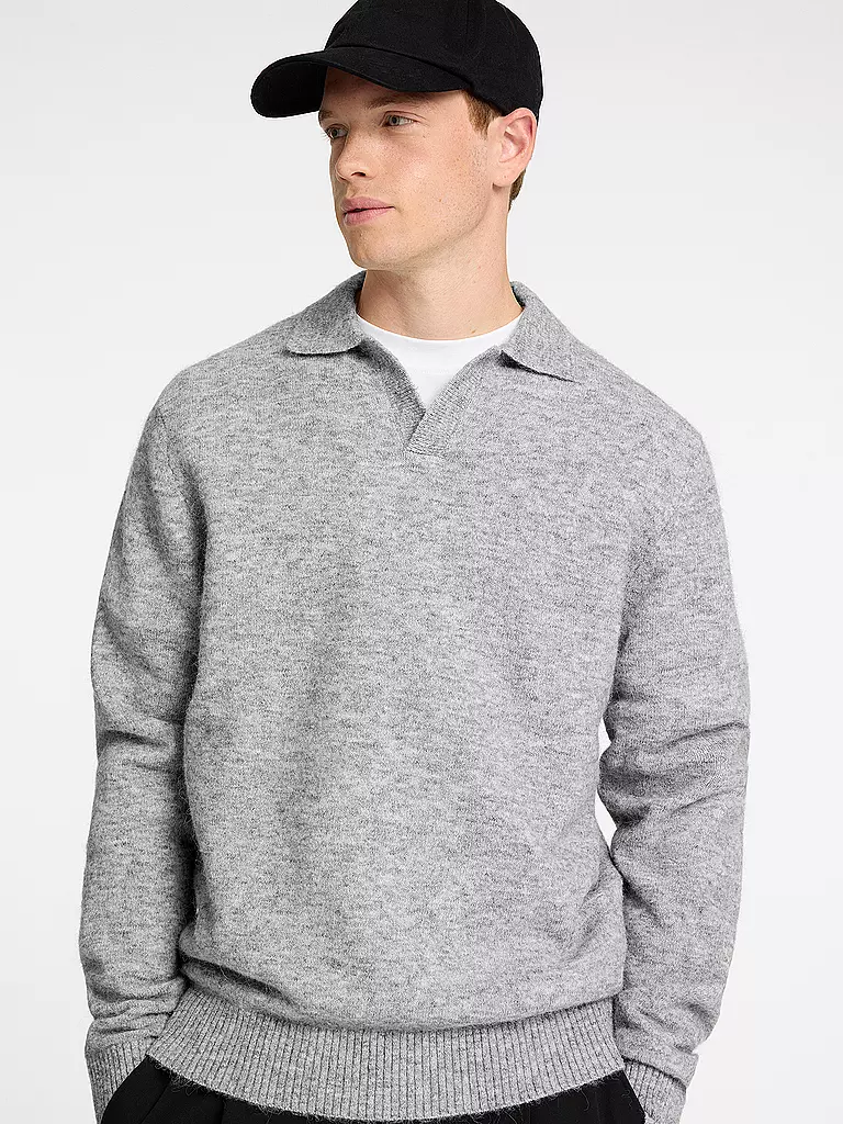 SELECTED | Polo-Pullover SLHRAI | hellgrau