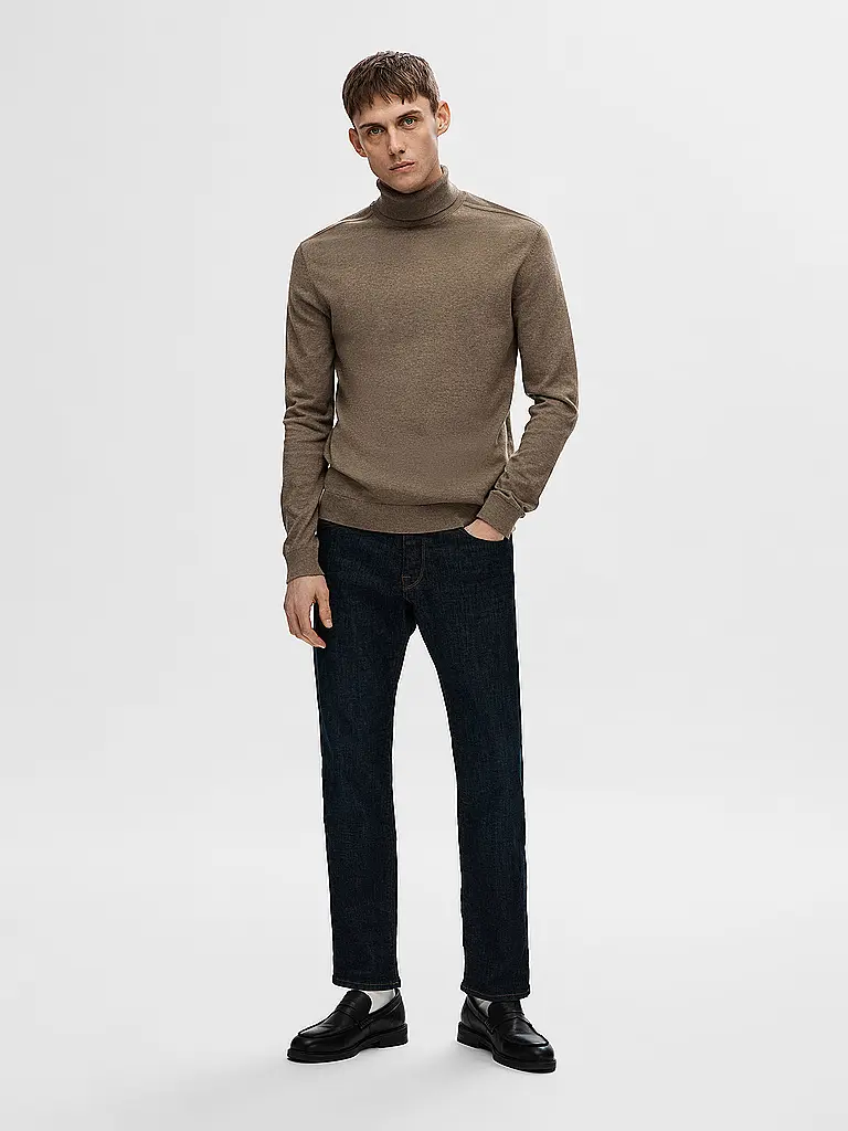 SELECTED | Pull à col roulé SLHBERG | Marron