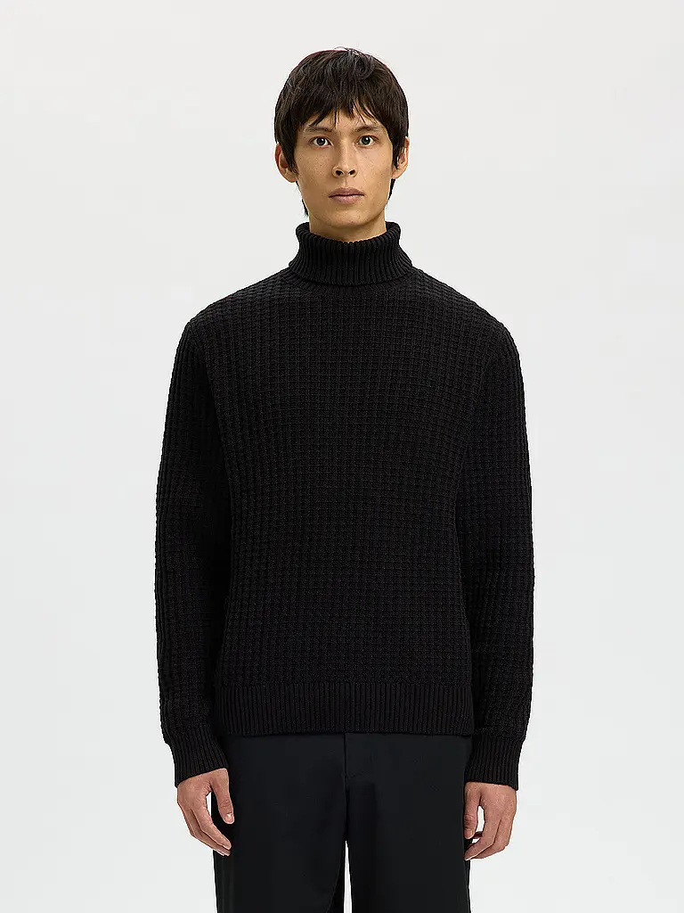 SELECTED | Pull à col roulé SLHTOM | schwarz