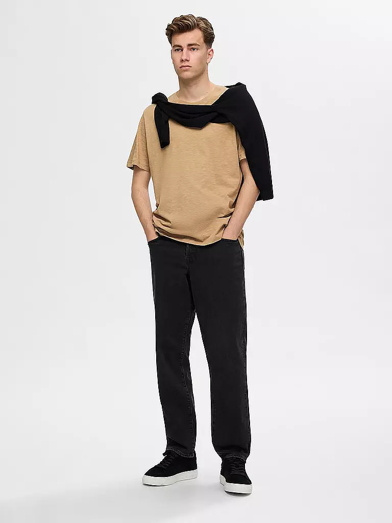 SELECTED | T-shirt SLHASPEN | beige